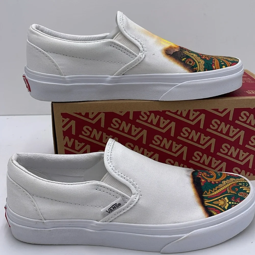 Vans Canvas Men’s Slip-On Shoes in Desert Vibes Oat Classic Slip-On (Big Reveal)